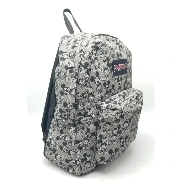 Disney | Jansport Superbreak MICKEY MOUSE All Over Print Black / Gray Backpack - Picture 4 of 9